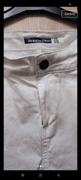 Spodnie rybaczki jeansy 3/4 nowe Basic casual proste klasyczne białe