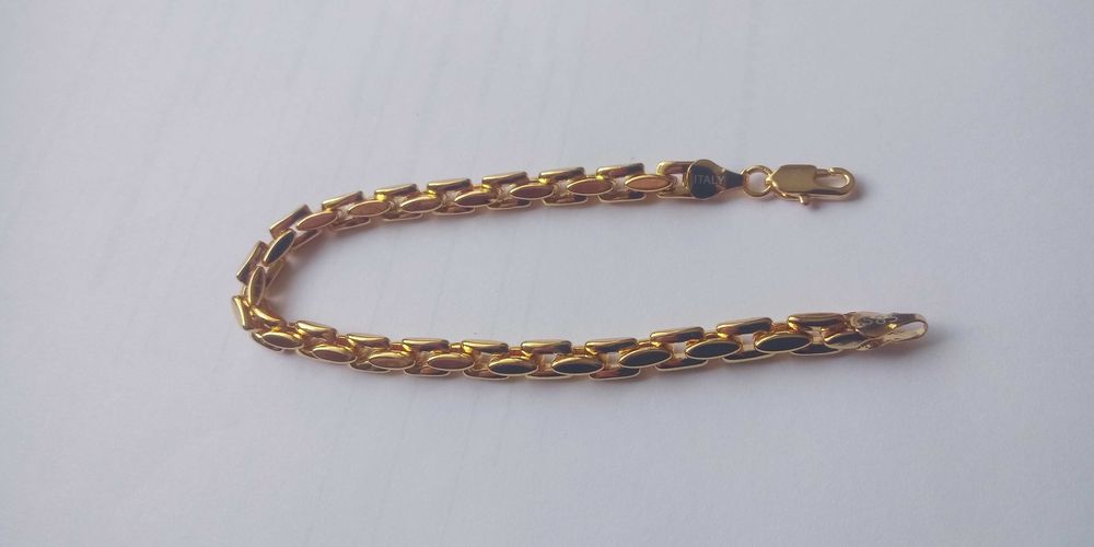 Złota bransoletka,splot ankier,pozłacana bransoletka,14k,585,italy,PP