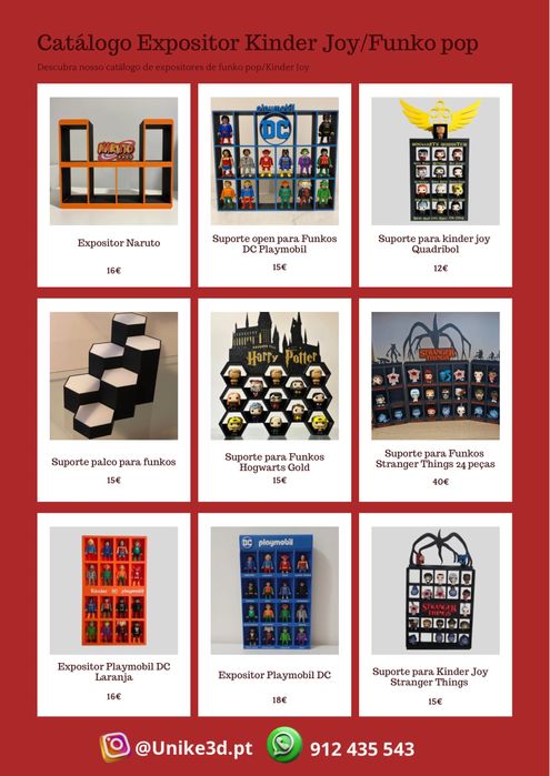 Expositor para kinder joy e funkos Mcdonalds