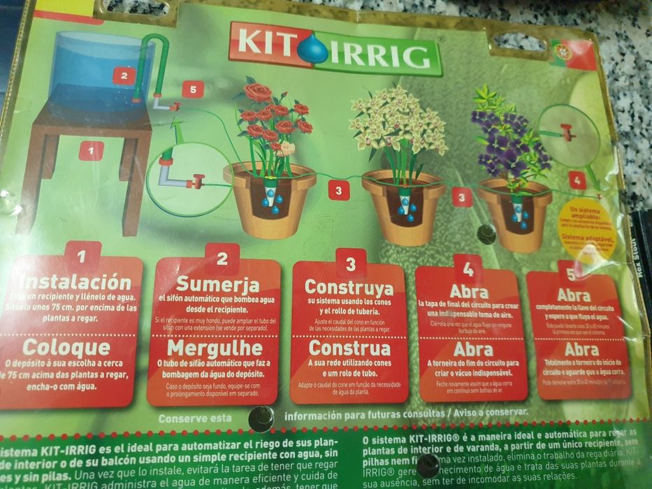 Sistema de rega para vasos