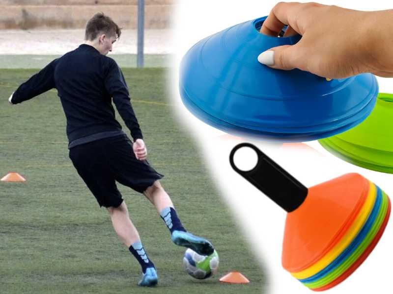 Pachołki Treningowe Piłka Nożna Talerzyki Grzybki 50szt 20cm