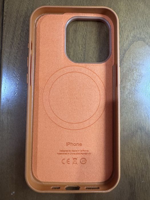 Apple Magsafe Brown Leather Case Iphone 15 Pro