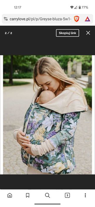 Bluza greyse do noszenia dzieci 5w1 ciążowa