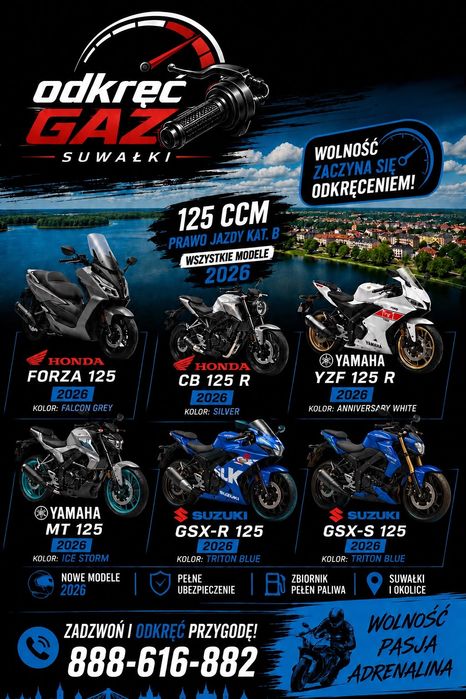 Wypożyczalnia Motocykli 125cm