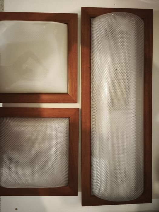 3 Candeeiros de Teto em Madeira – Usados