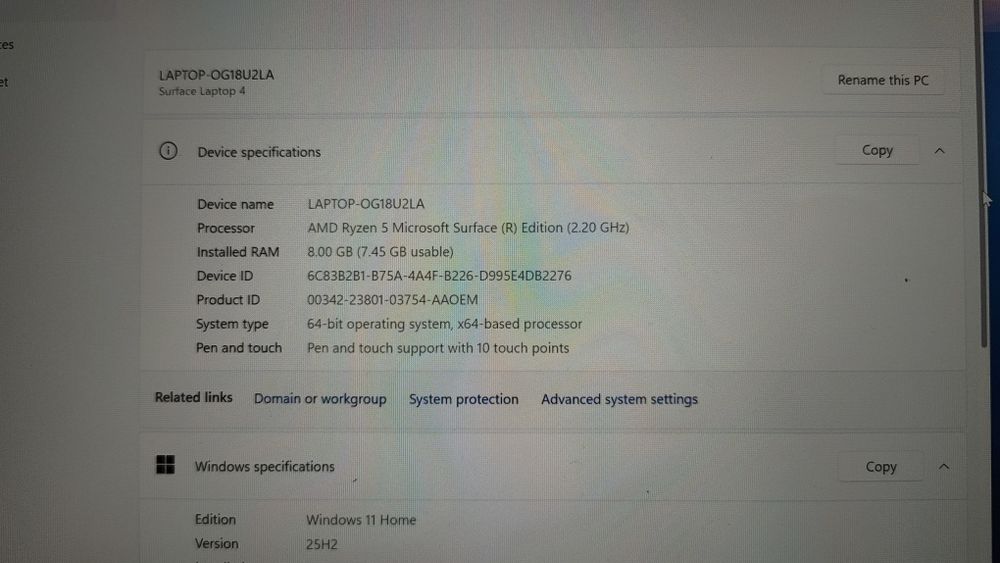 Microsoft Surface Laptop 4 AMD Ryzen 5