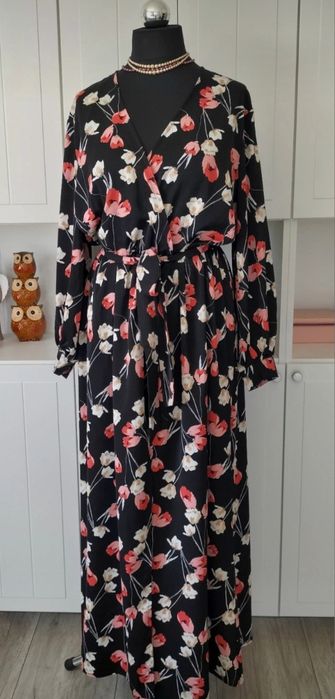 Długa nowa sukienka plus size Missguided plus long tall dress 48 50