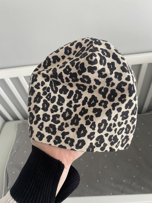 Czapka wiosenna przejściowa panterka cętki Lindex 6 - 12 mcy