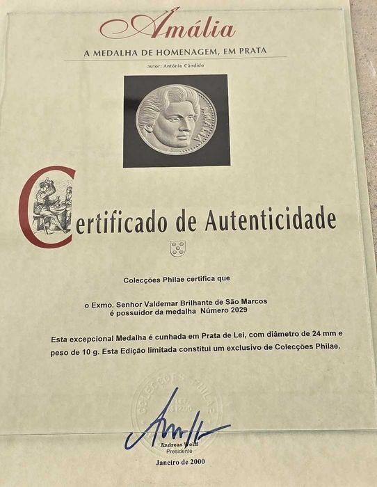 Medalha de Amalia fadista