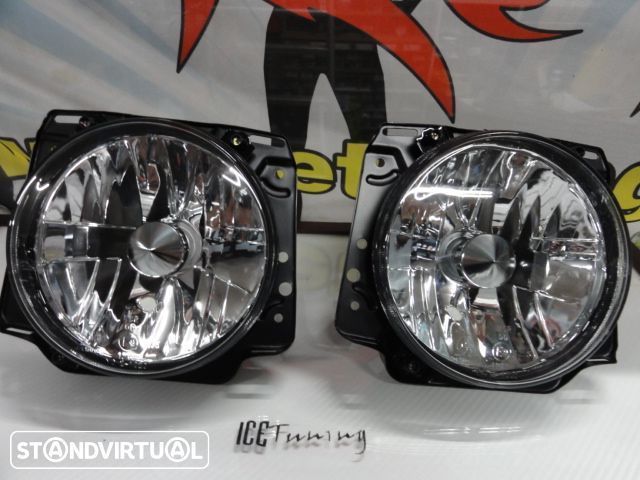 Farois frontais com luz branca 5000k para VW Golf 2 / II com fundo cristal
