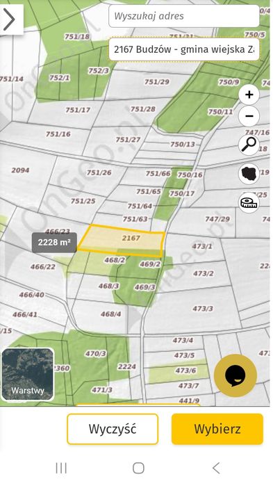 Działka  Zachełmna