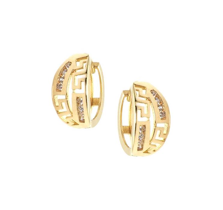 Złote kolczyki próby 585 wzór grecki -K/155