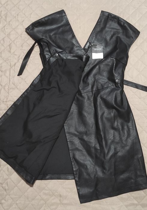 Платье женское с запахом TOPSHOP экокожа