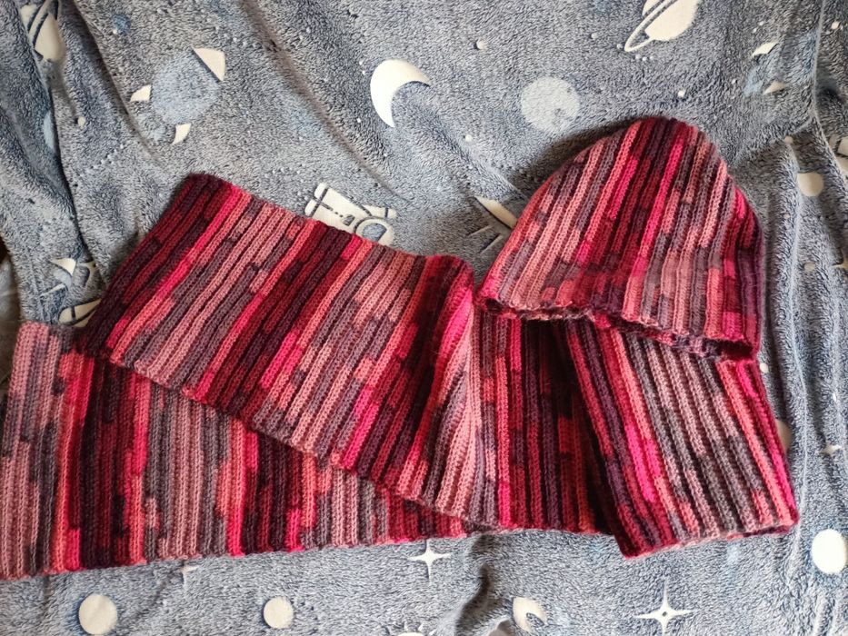 Super Zestaw !!! Handmade Czapka + szal  zestaw.