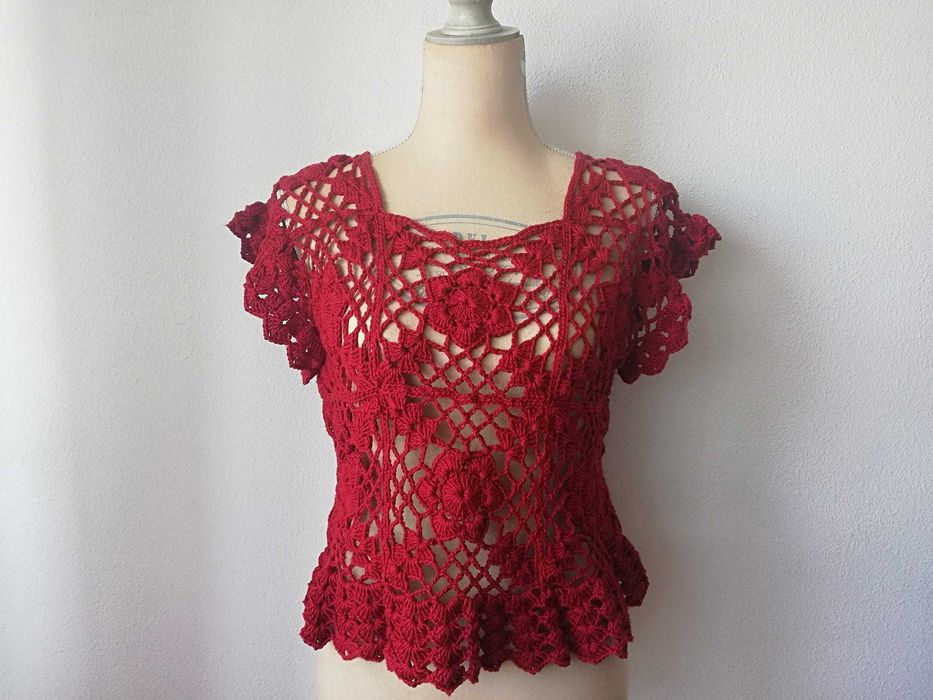 Blusas de crochet manual para o verão