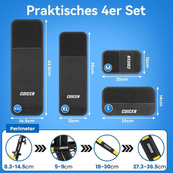 Ochrona ramy roweru |Zestaw 4 szt.