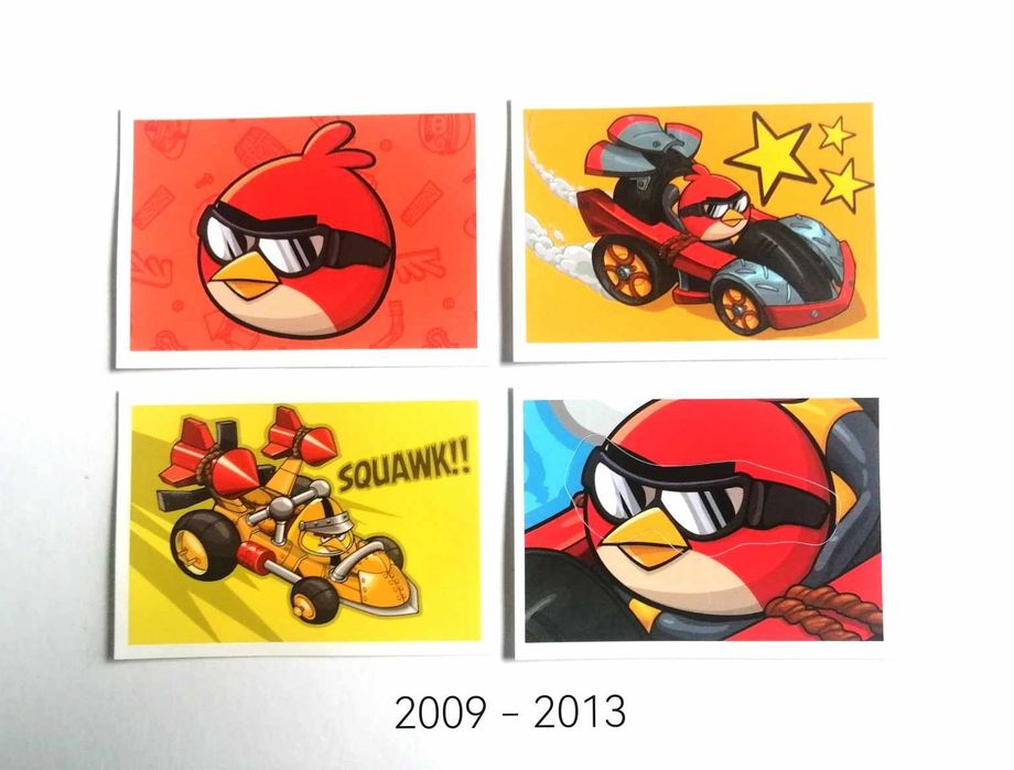 Set of 4 Angry Birds Go Trading Cards, Giromax Edition 2009/2013