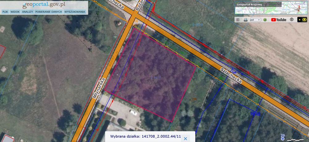 Działka narożna 1765 m² • WZ • media • Wiązowna k.Warszawy