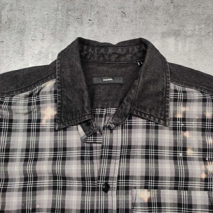 MĘSKA PREMIUM Koszula Designer Kratka Haft Logo Diesel Industry Jeans