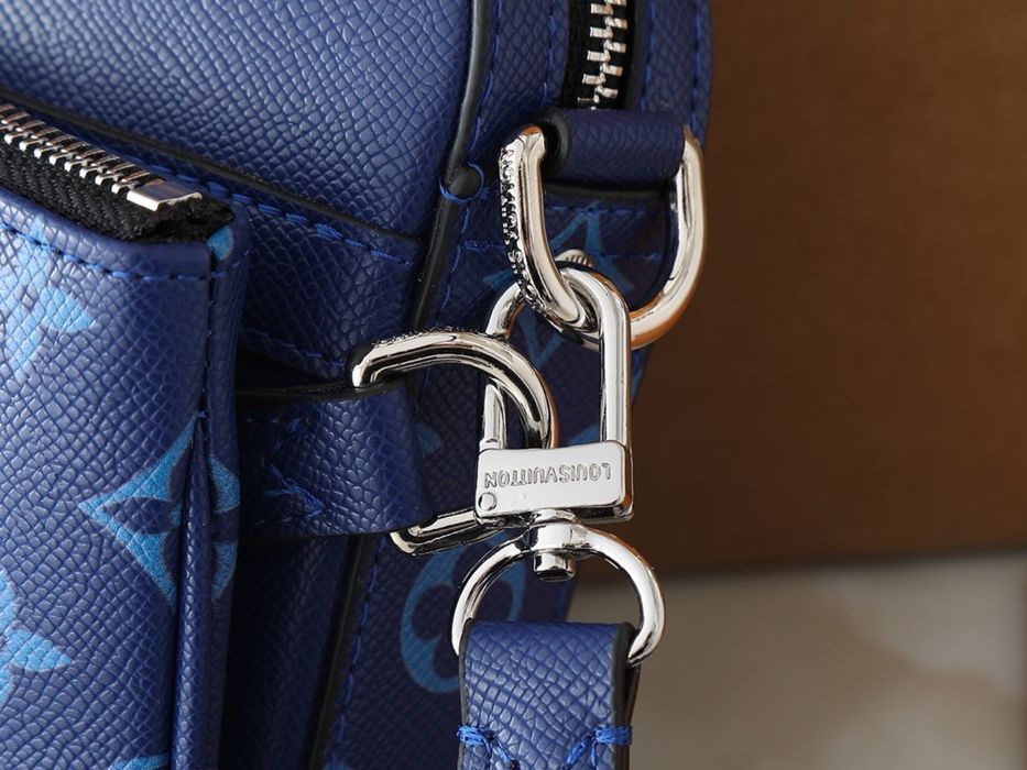 LOUIS VUITTON TRIO 3v1 messenger blue синяя мужская сумка кожаная