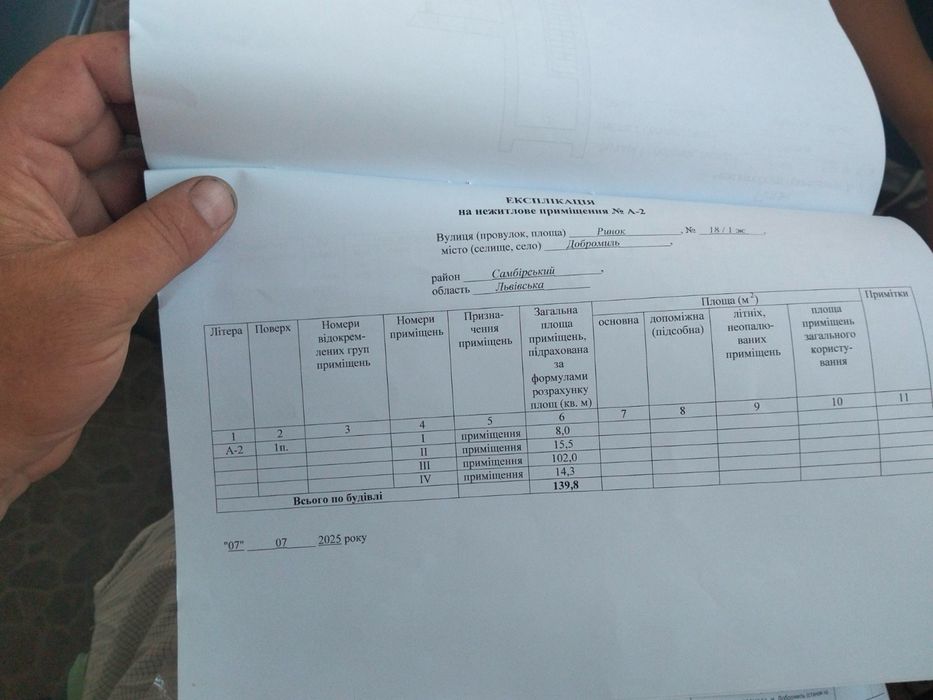 Продаж  приміщення в центрі Добромиля