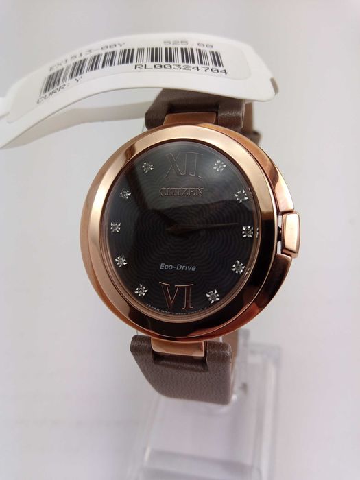 Женские часы 10 бриллиантов Citizen Capella Diamond EX1513-00Y, сапфир