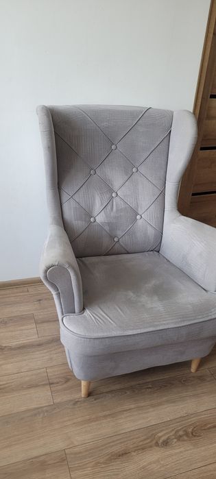 Fotel uszak + podnóżek