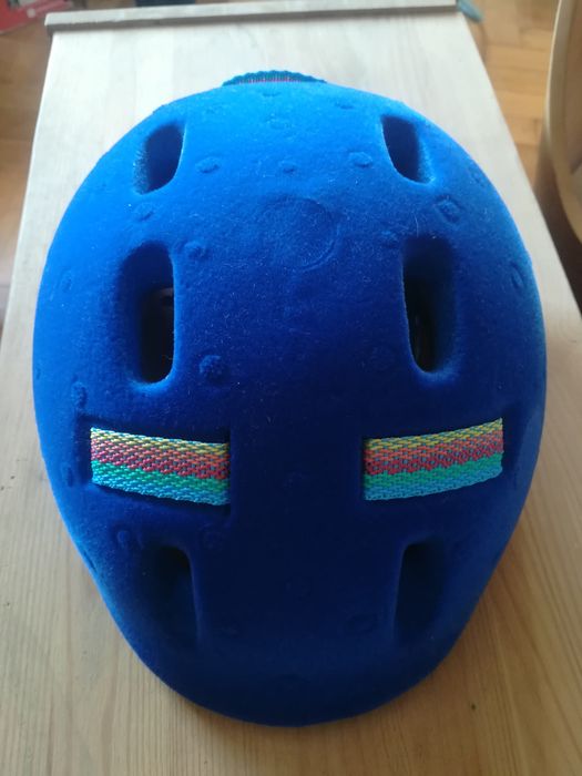 Kask rowerowy welurowy niebieski