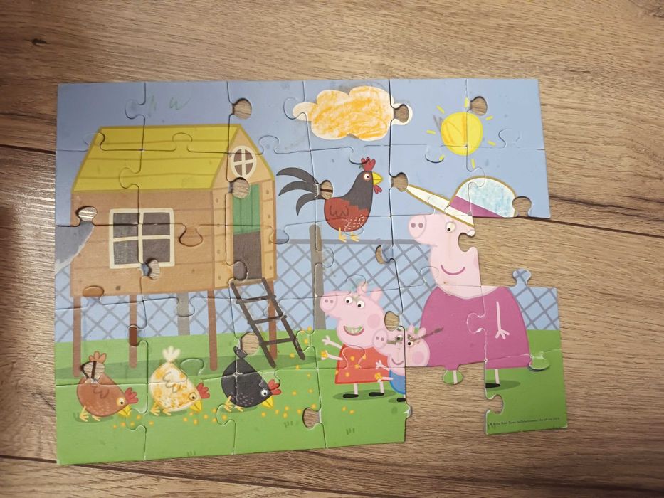 puzzle świnka peppa w ogródku ukladanka dla dzieci