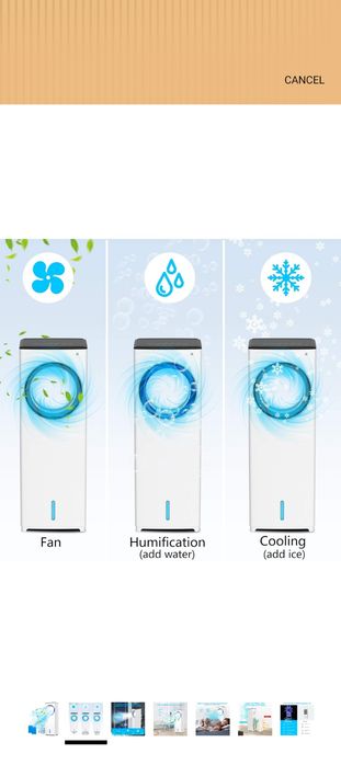Ventilador Climatizador de Ar Evaporativo Fychuo 4-em-1