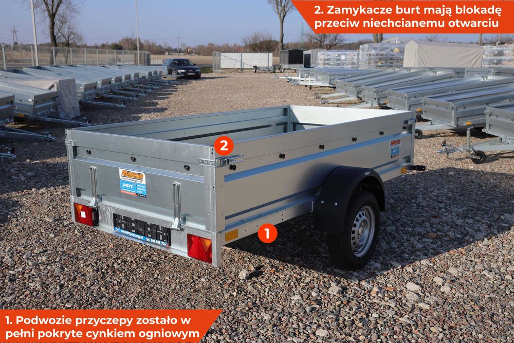 ULTRA mocna przyczepa samochodowa spawana Neptun 236 x 126 kiper 750kg