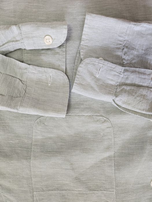 Льняная,мятная рубашка со стоичкой TU Англия