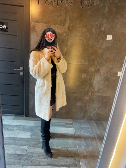 Шуба норкова натуральна біла