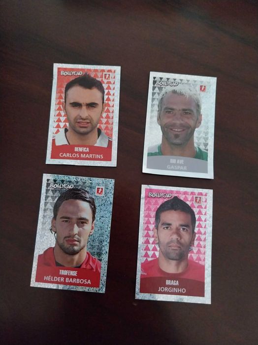 Lote 4 cromos autocolantes Panini, Crakes do Futebol, Bollycao