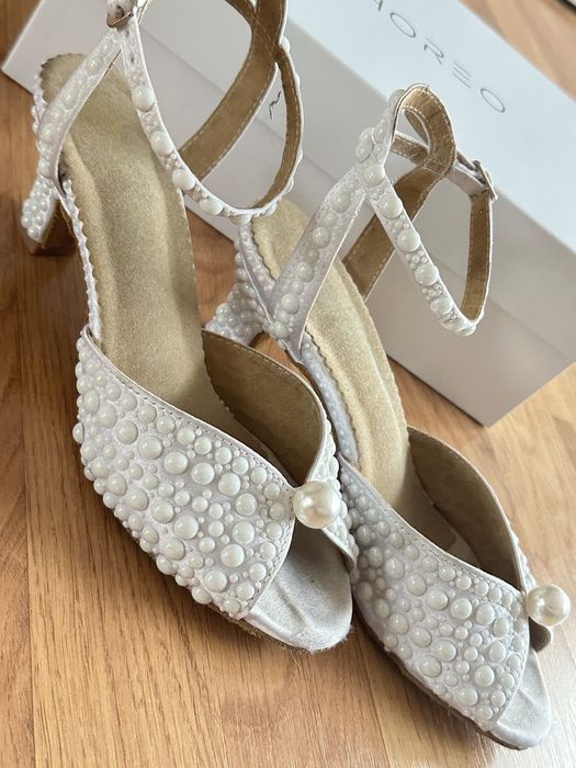 Buty Ślubne z perełkami  Choreo - roz. 36