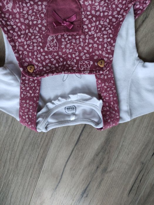 Komplet zestaw body ogrodniczki spodnie króliczek cool club wielkanoc