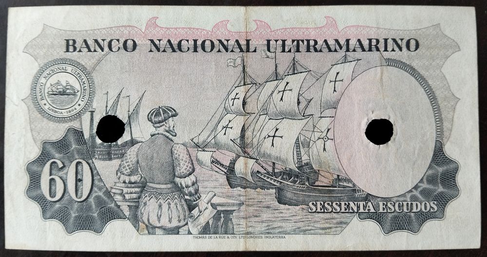 Nota 60$ 1959 Índia Portuguesa Excelente Estado Rara