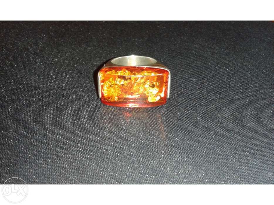 Silver Ring with Baltic Amber