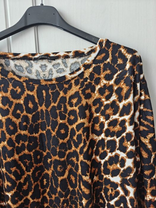 Jungle print panterka leopard brązowa bluzka xxxl
