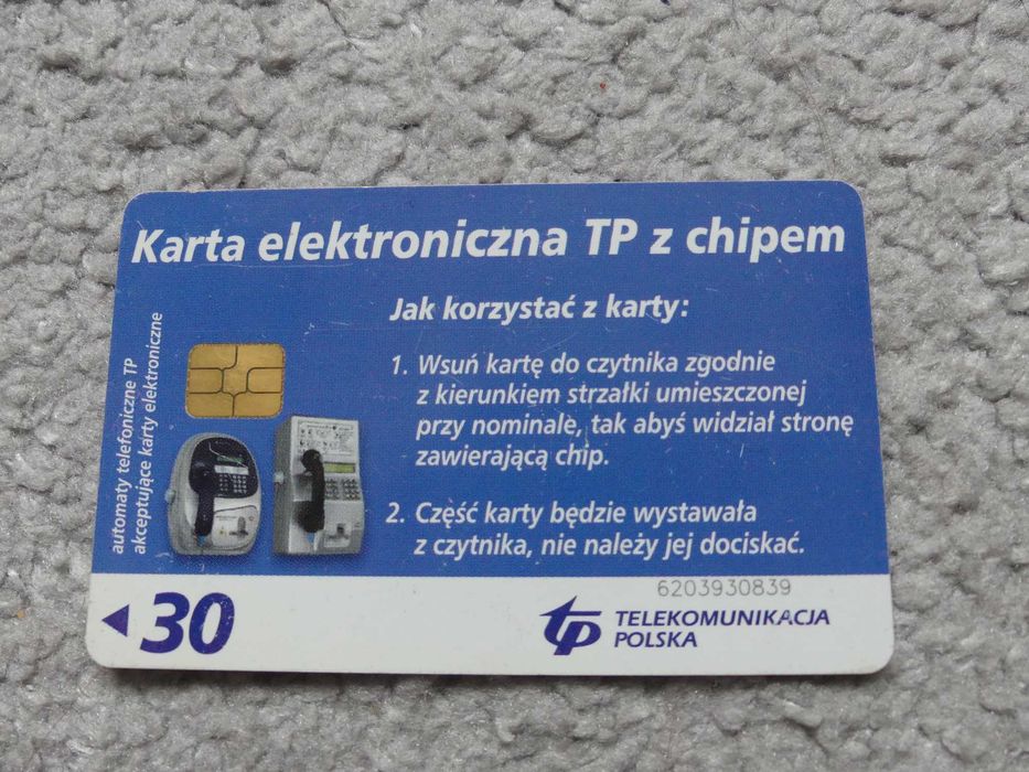 stara karta telefoniczna dla kolekcjonera