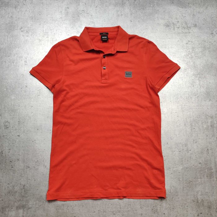 MĘSKA Elegancka PREMIUM Koszulka Polo Bawełna Hugo Boss Orange Classic