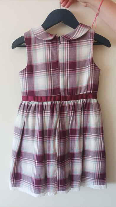 Vestido bordô xadrez