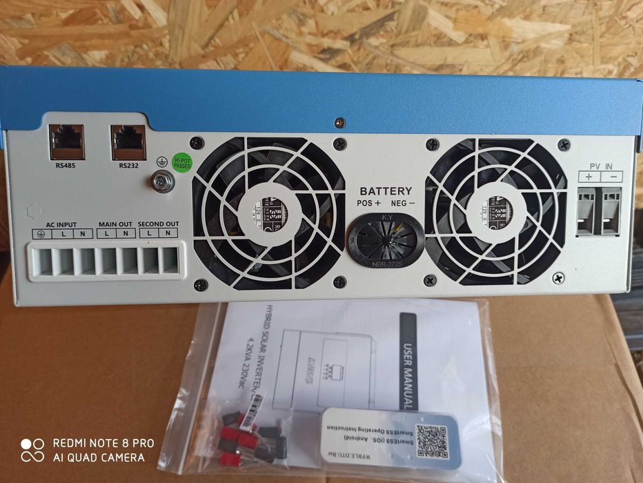 Inwerter Hybrydowy 24V Off-grid Anenji, 2 wyjścia 230V, 4200W WiFi MPPT 120A