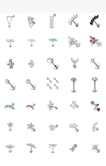 Титановий сріблястий пірсинг лабрет в хрящ пірсинг в ухо