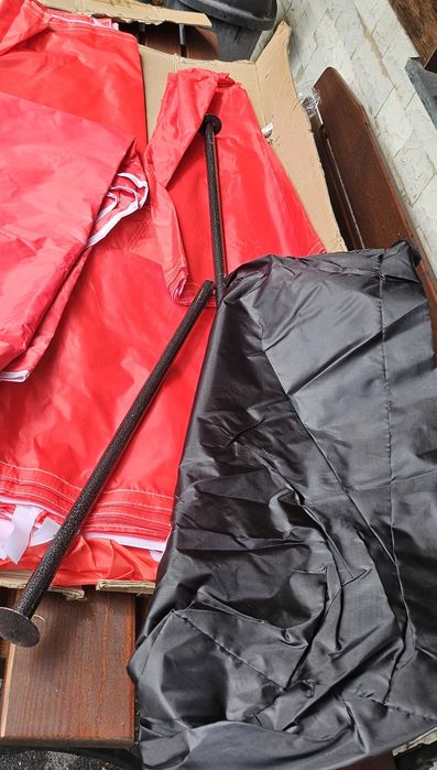 Pawilon handlowy cateringowy, ekspresowy - 2x3 m - 4 ściany - czerwony, namiot ogrodowy