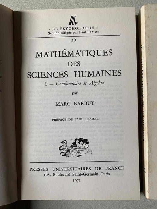 Mathématiques des Sciences Humainess, de Marc Barbut - volumes 1 e 2