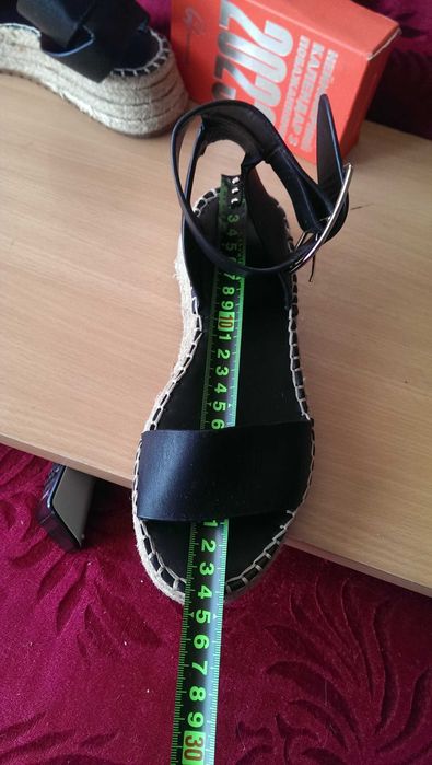 Женские кожаные босоножки-эспадрильи- сандали Zara Woman 36-й размер 24см. на платформе с ремешком на щиколотке  В СУПЕР Состоянии