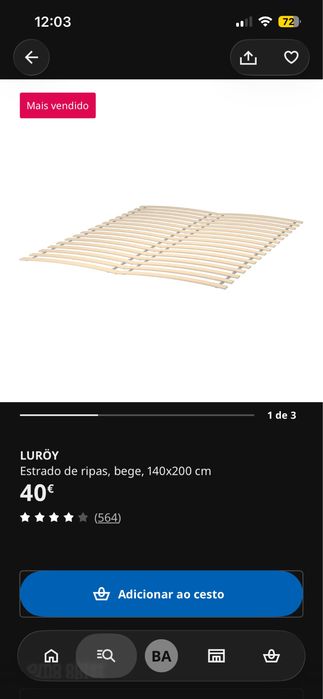 Cama Malm Ikea 140x200 Branca + Colchão Valevåg + Estrado Lüroy