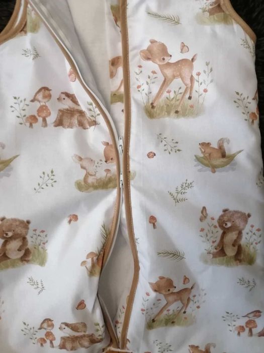 Śpiworek z nogawkami -SKARPETY- 1,5 tog rozmiar 80-86 wzór- Las