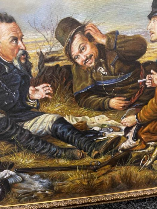 Картина охотники на привале